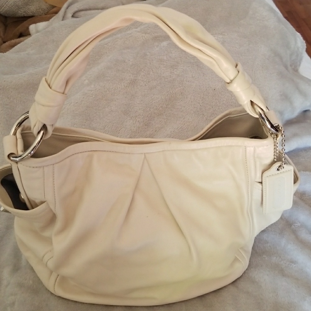 Coach Lite Beige Leather  Satch Bag